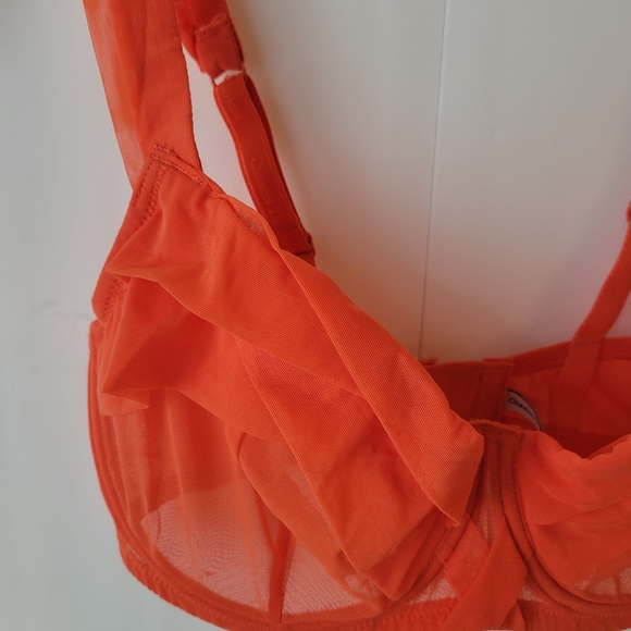 Chantal Tomass orange sheer women's bra 32C - Picture 4 of 14